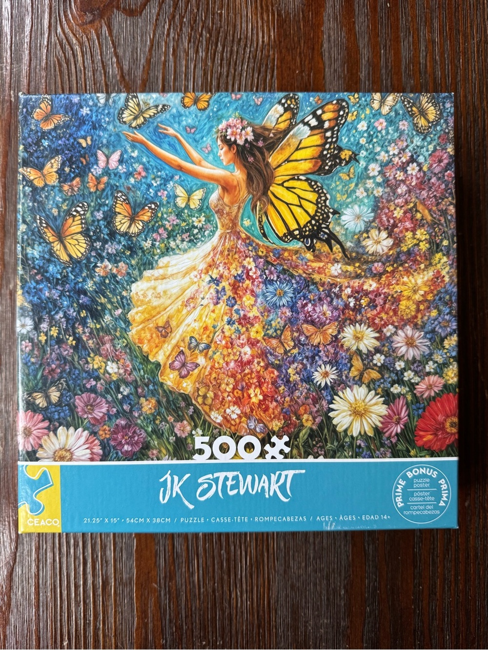 Ceaco "Lady Butterfly" 500 piece puzzle NWT JK Stewart fairy flowers fairycore